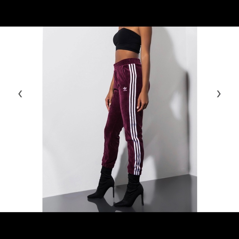 Adidas velour track pants
